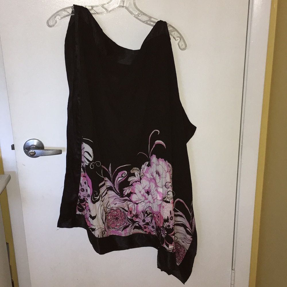 Bebe Black Floral Scarf Dress